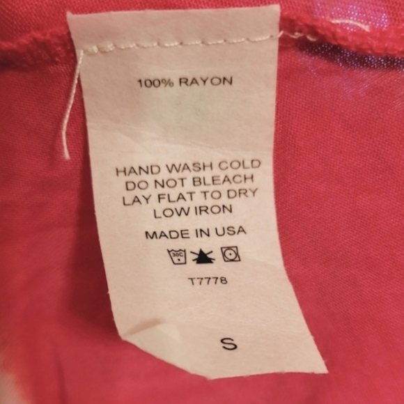 VINTAGE HAVANA Boho Tie Dye White Pink Orange Shirt Size Small - Picture 5 of 8